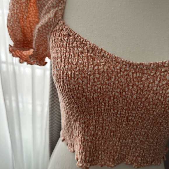 Abercrombie & Fitch Floral Ruched Top - Orange - Picture 3 of 5